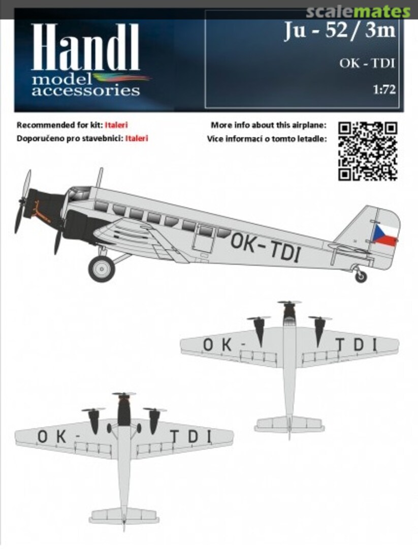 Boxart Ju-52 / 3m OK-TDI 066072 Handl