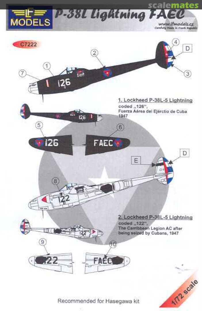 Boxart P-38L Lightning FAEC C7222 LF Models