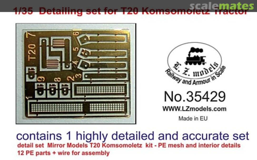 Boxart Detailing set for T-20 Komsomoletz Tractor 35429 L.Z. Models