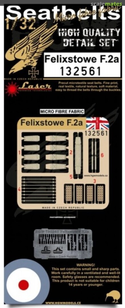 Boxart Felixstowe F.2a - Seat belts 132561 HGW Models