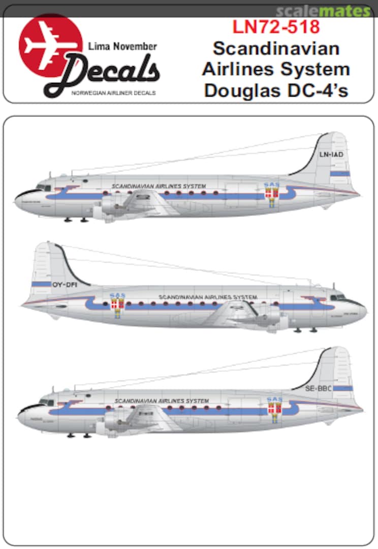 Boxart DC-4 LN72-518 Lima November Decals