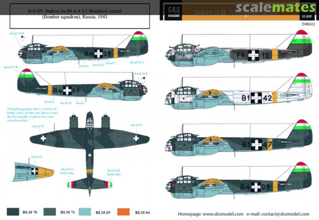 Boxart Junkers Ju-88 in Hungarian Service D48022 SBS Model