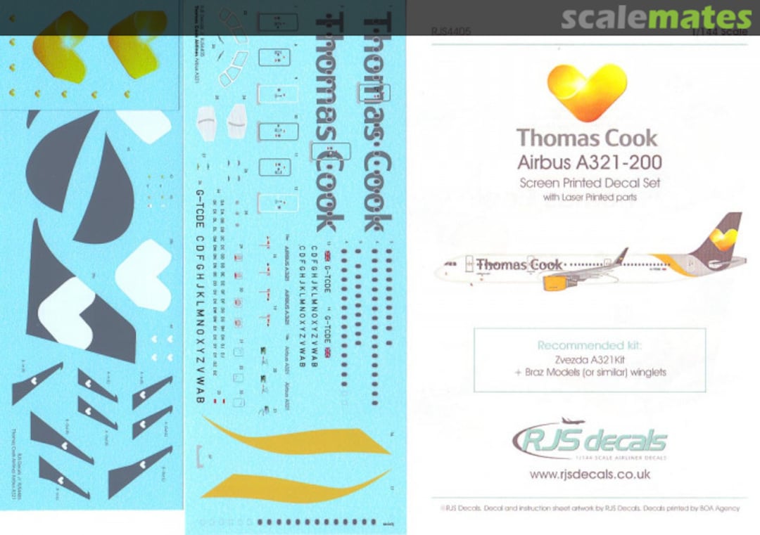 Boxart Thomas Cook Airbus A321-200 RJS4405 RJS Decals