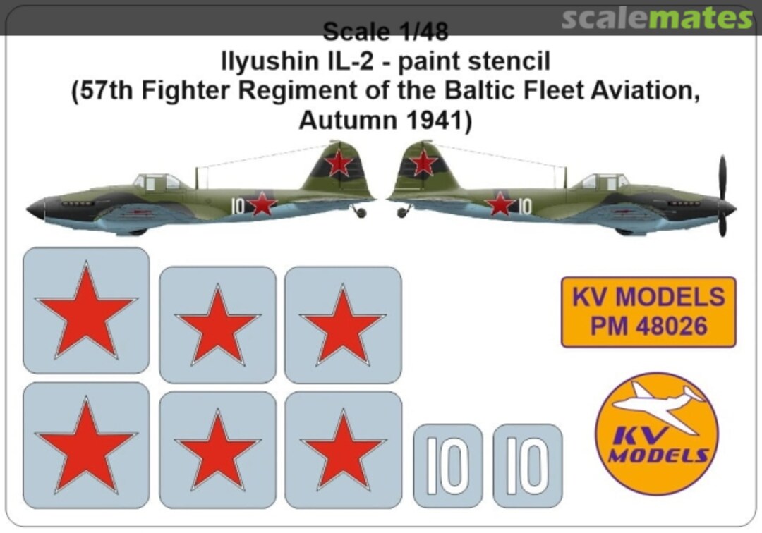 Boxart Il-2 paint stencil PM48026 KV Models