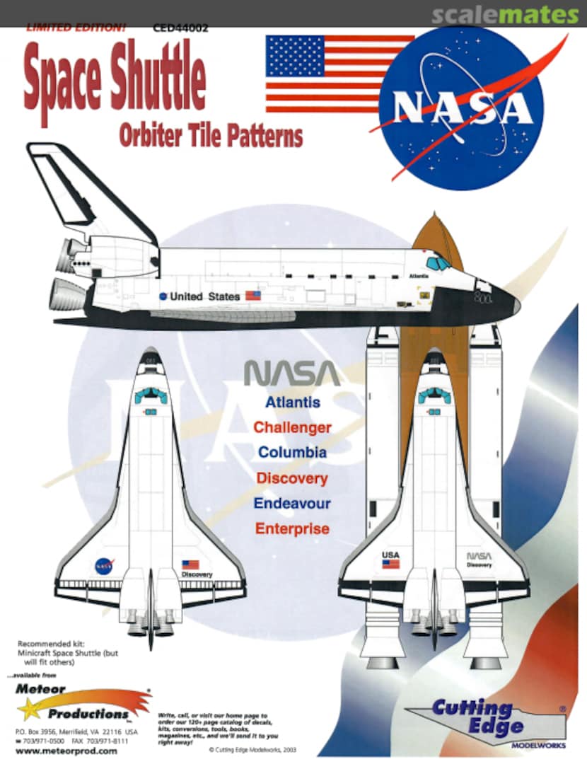 Boxart Space Shuttle Orbiter Tile Patterns CED44002 Cutting Edge Modelworks