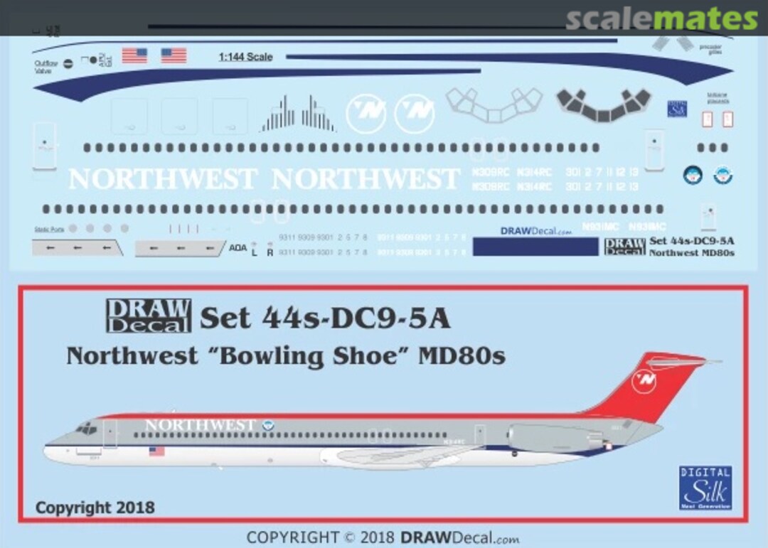 Boxart Northwest “Bowling Shoe” MD80s 44-DC9-5A Draw Decal