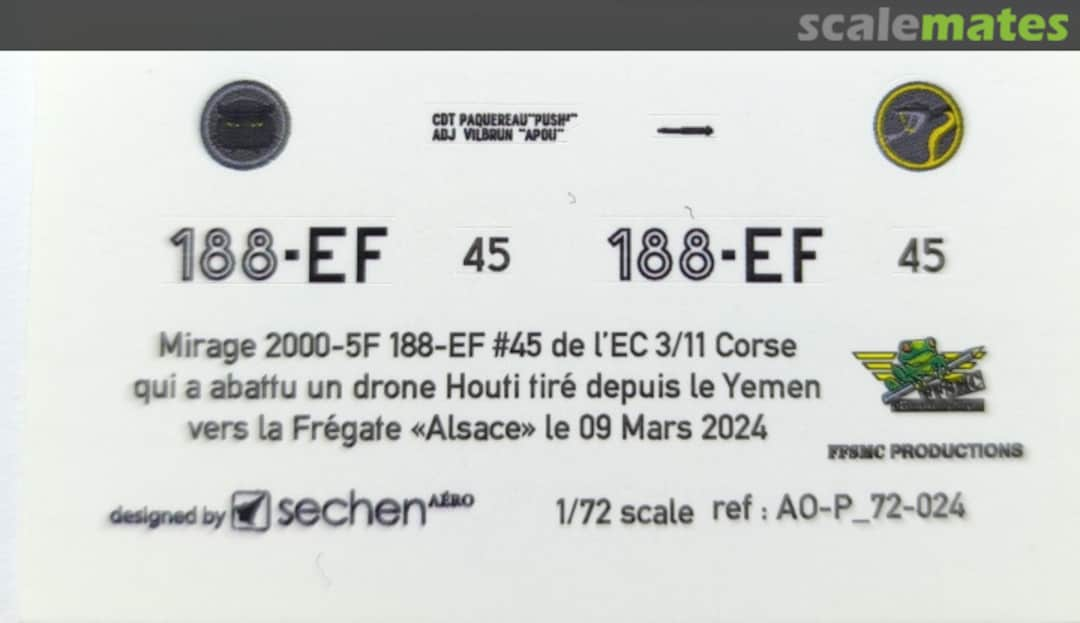 Boxart Mirage 2000-5 F 188-EF #45 "Drone Killer" AO-P_72-024 FFSMC Productions