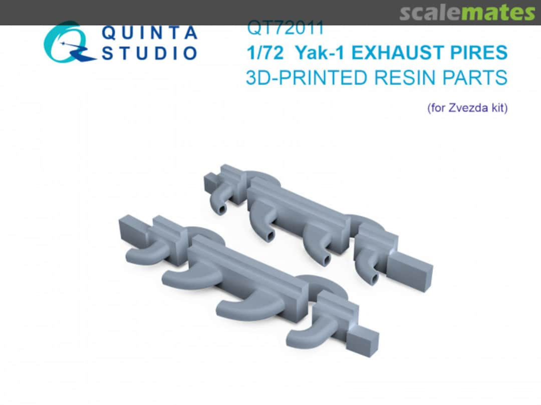 Boxart Yak-1 Exhaust Pipes 3D printed resin parts QT72011 Quinta Studio