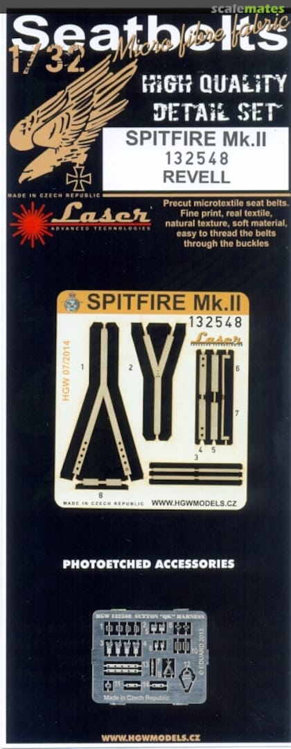 Boxart Spitfire Mk.II Seatbelts 132548 HGW Models