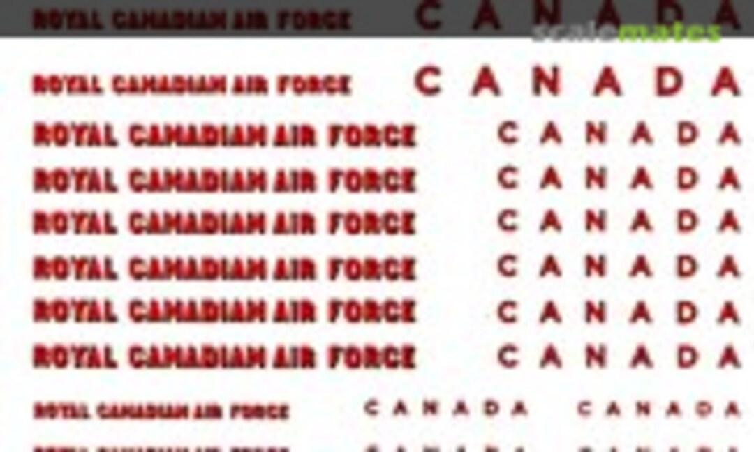 1:72 Royal Canadian Air Force / CANADA shadow lettering (Can-Force Decals CF-4)