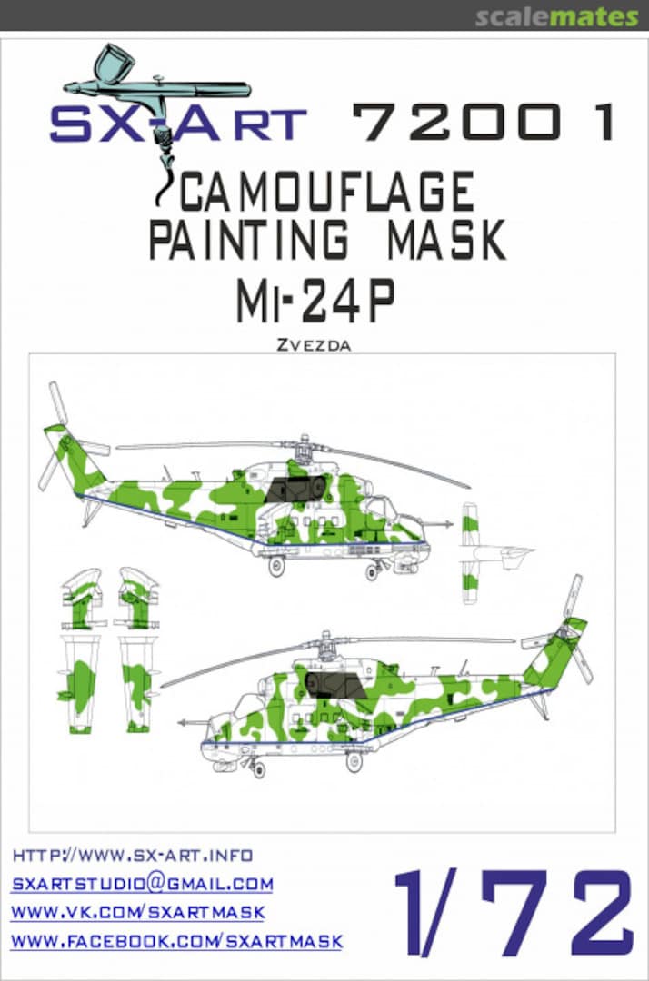 Boxart Camouflage Painting Mask Mi-24P 72001 SX-Art