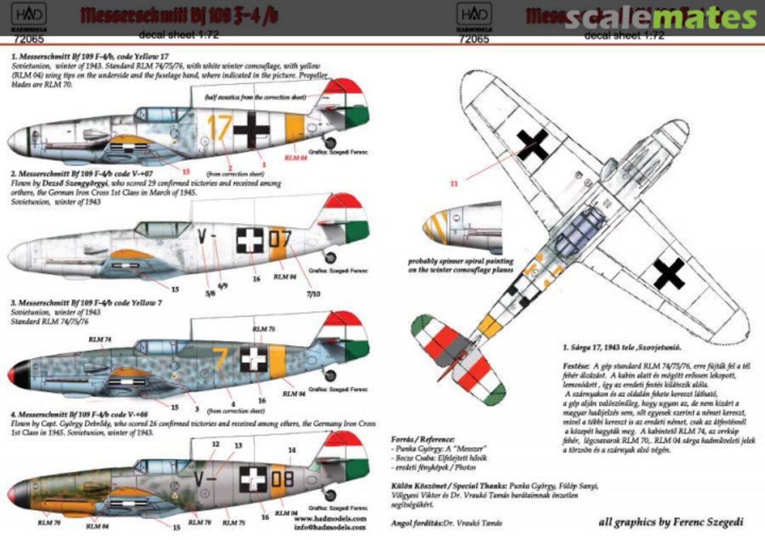 Boxart Messerschmitt Bf 109 F-4/B 72065 HADmodels 