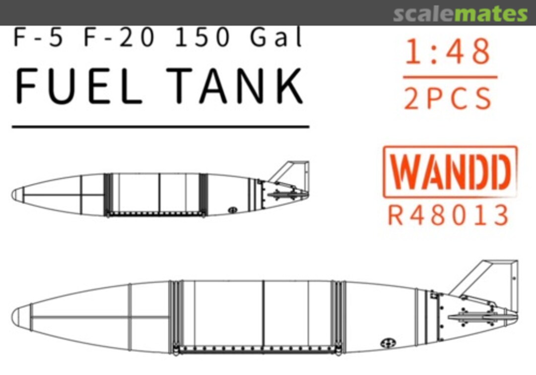 Boxart F-5E/F/N Tiger II 150 gal fuel tank (2pcs) R48013 WandD Studio