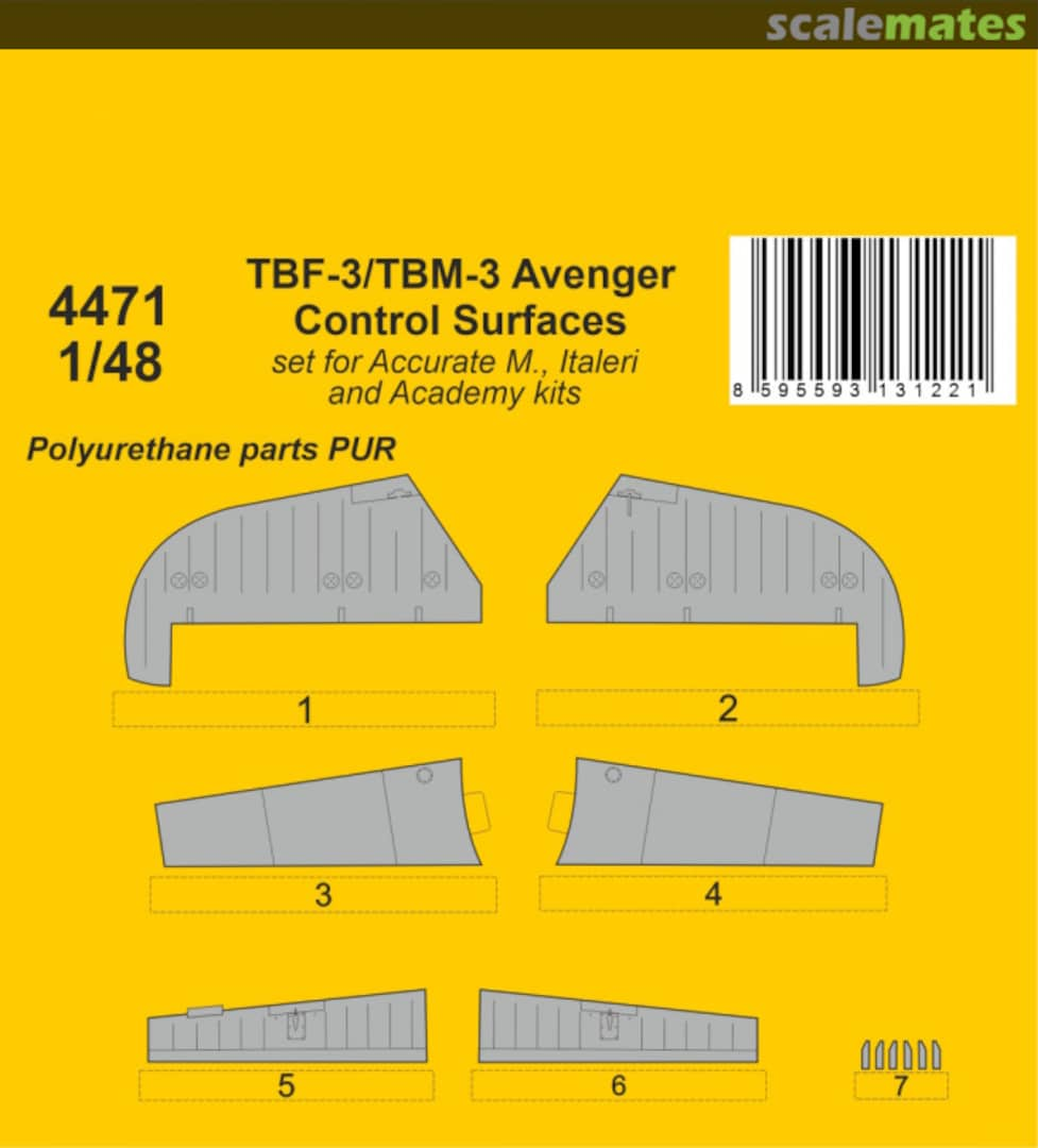 Boxart TBF-3/TBM-3 Avenger Control Surfaces 4471 CMK