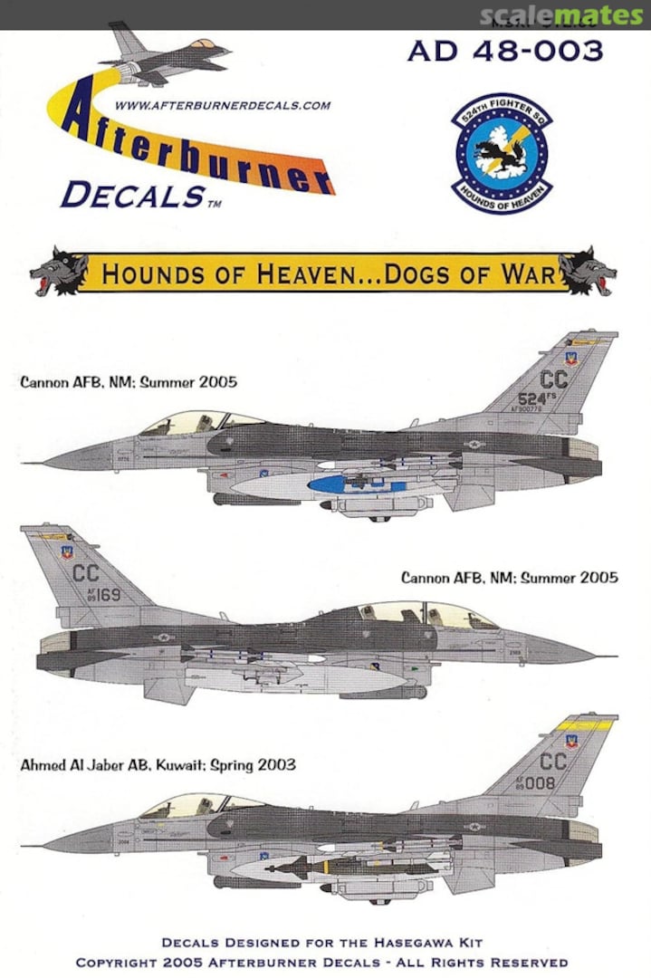 Boxart Hounds of Heaven...Dogs of War AD 48-003 Afterburner Decals