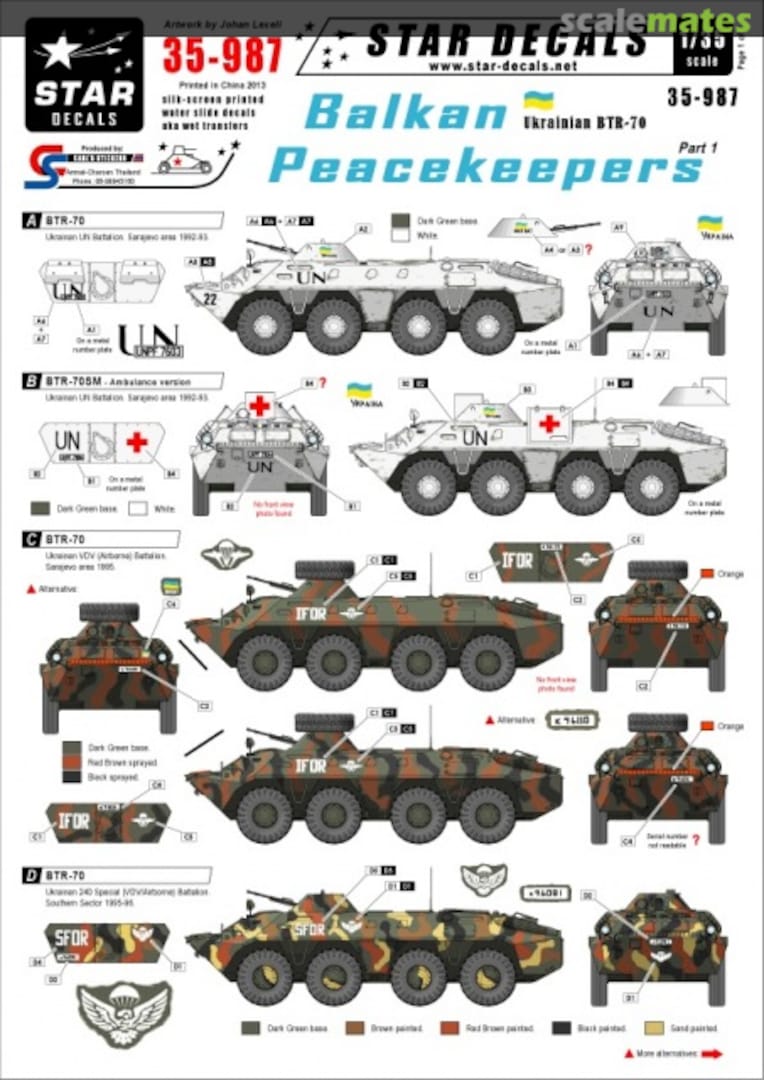 Boxart Balkan Peacekeepers #1 35-987 Star Decals