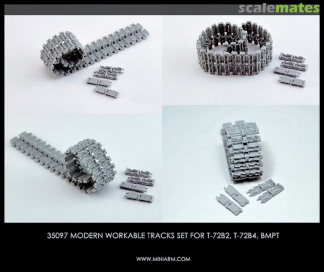 Boxart Modern Workable Tracks Set for T-72B2, T-72B4, BMPT 35097 Miniarm