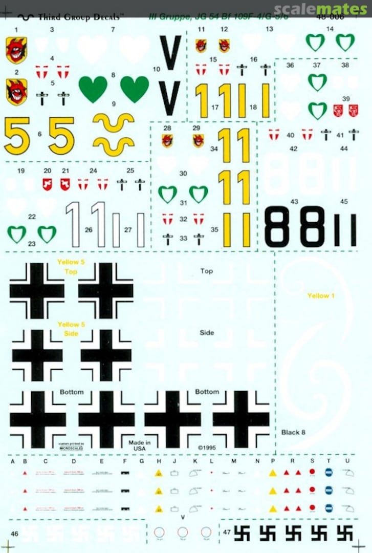 Boxart Messerschmitt Bf 109G-5/6 48-006 Third Group Decals