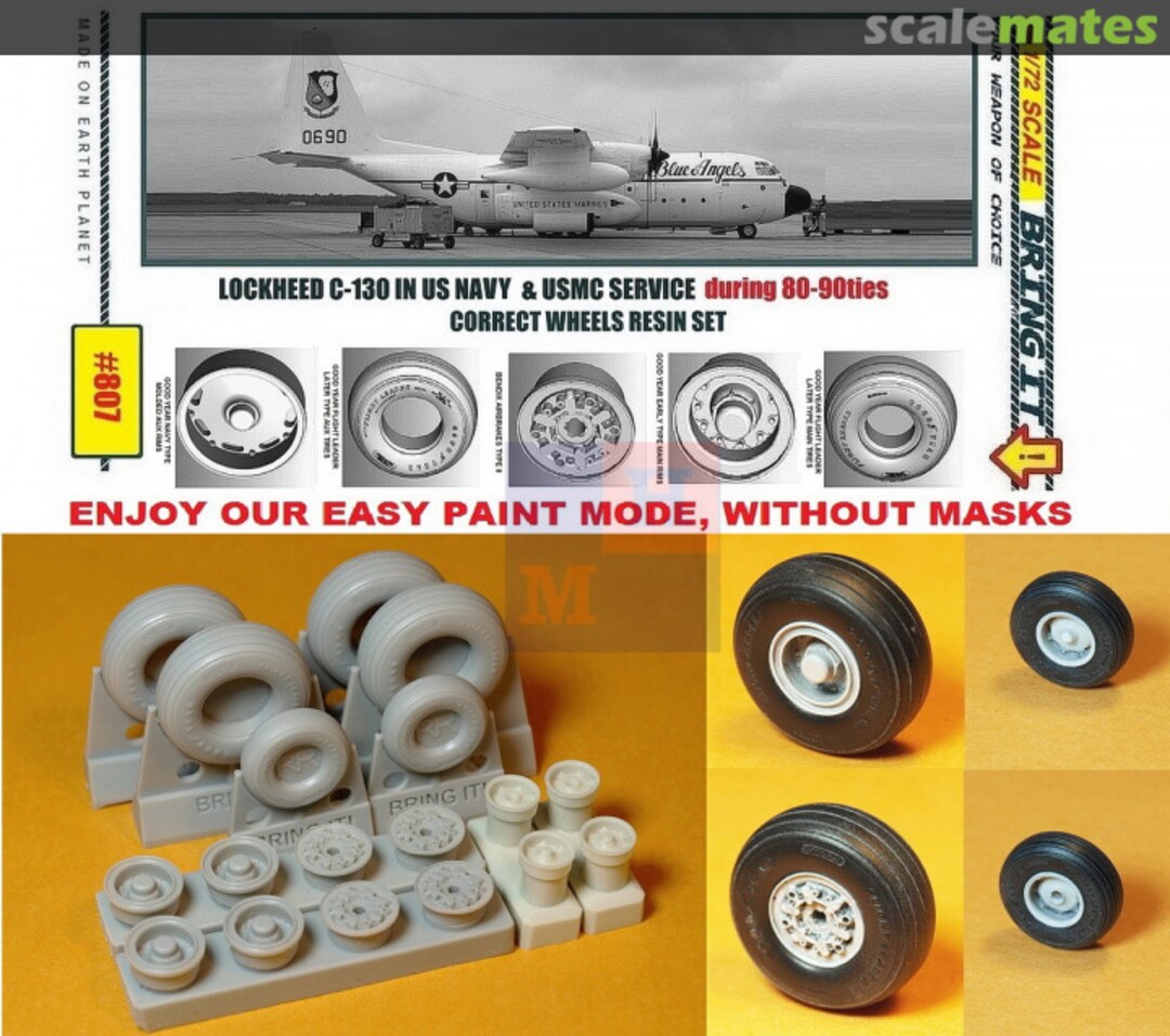 Boxart Lockheed C-130 wheels resin set #807 MLH/Bring It!