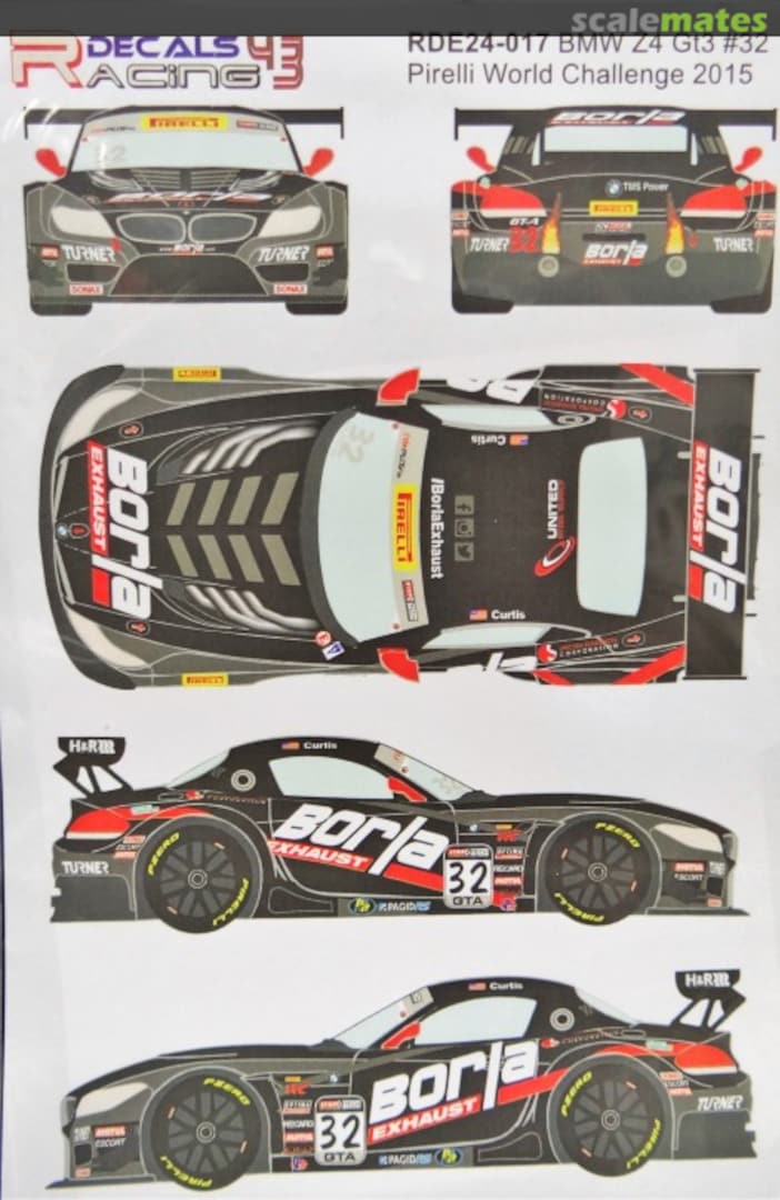 Boxart BMW Z4 GT3 #32 Borla Exhaust RDE24-017 Racing Decals 43