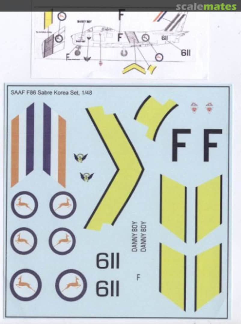 Boxart SAAF F86 Sabre Korea Set MAV-480129 MAV Decals