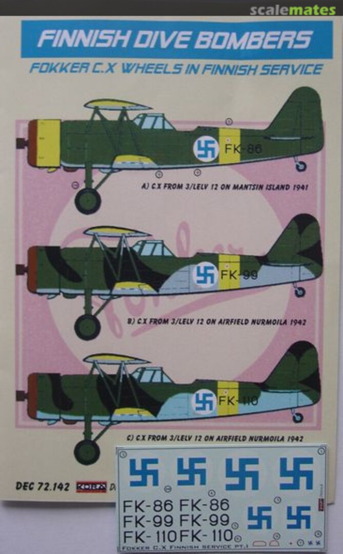 Boxart Fokker C.X Wheels DEC72142 Kora Models