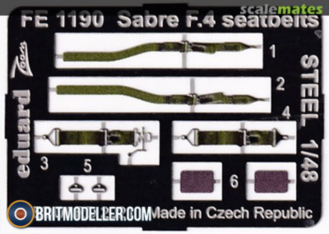 Boxart Sabre F.4 seatbelts STEEL FE1190 Eduard