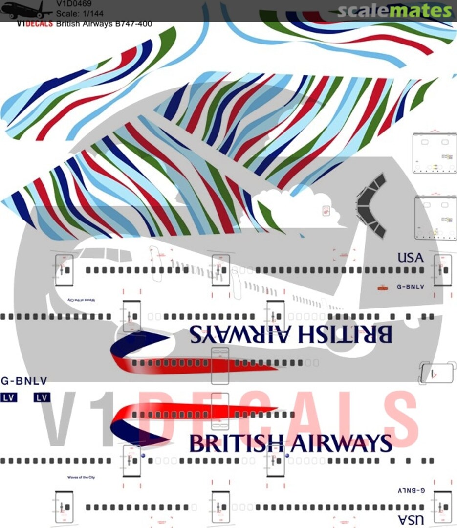 Boxart British Airways Boeing 747-400 V1D0469-200 V1 Decals