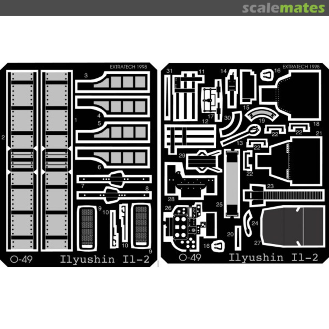 Boxart Il-2M3 Stormovik External and internal details EX 72049 Extratech