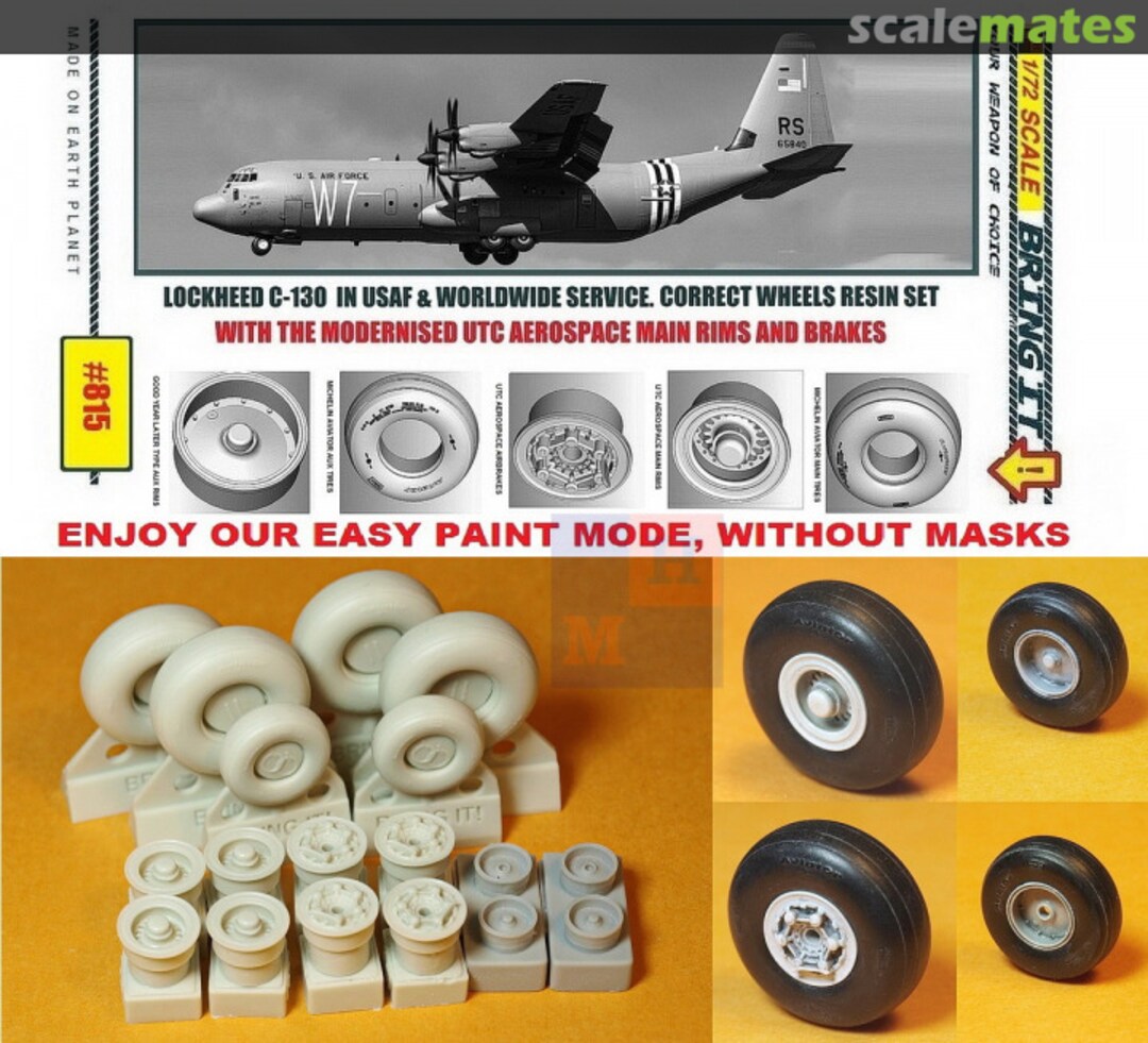 Boxart C-130 Hercules - Corrected Wheels Resin Set #815 MLH/Bring It!