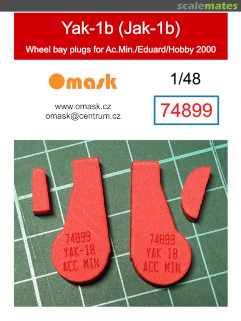 Boxart Yak-1b wheel bay plugs 74899 Omask