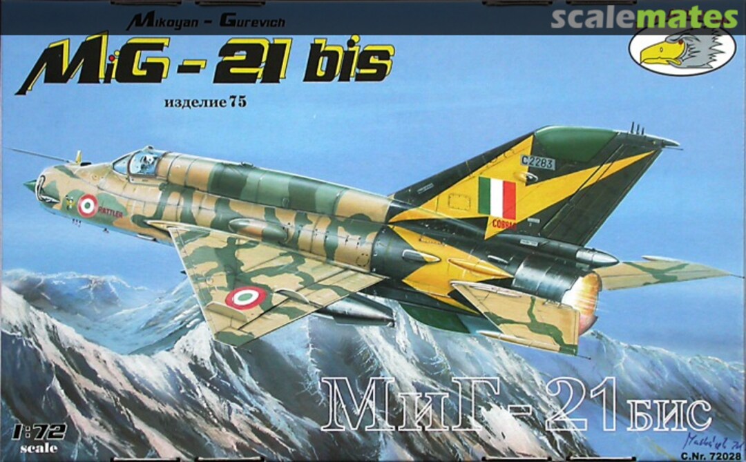 Boxart MiG-21bis Izdeliye 75 72028 R.V.Aircraft