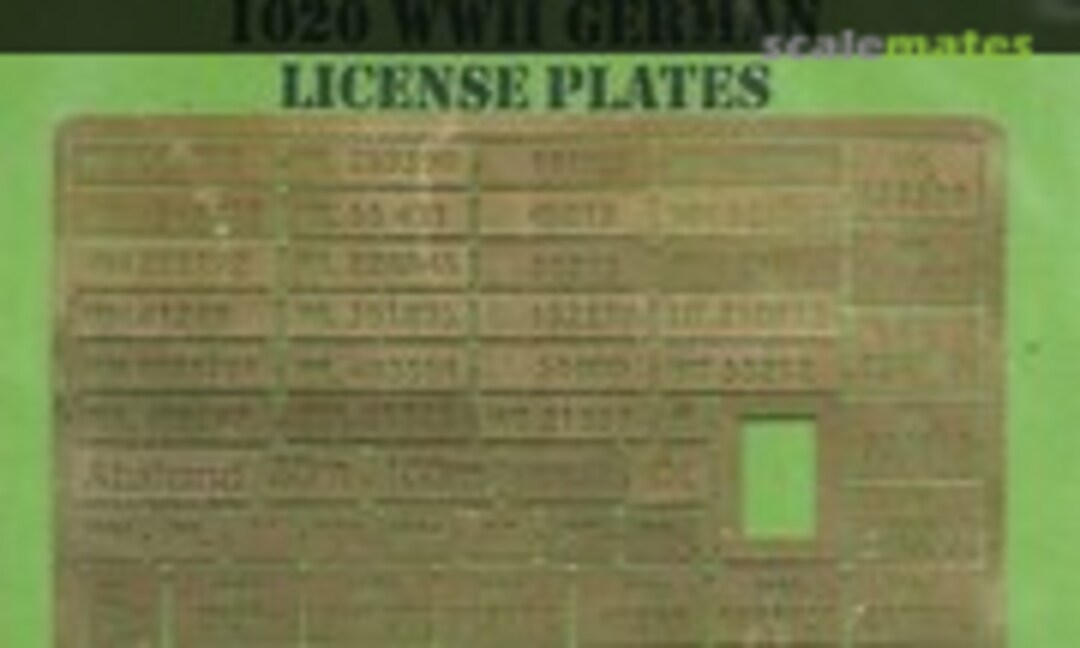 1:35 WWII German License Plates (Stencilit 1020)