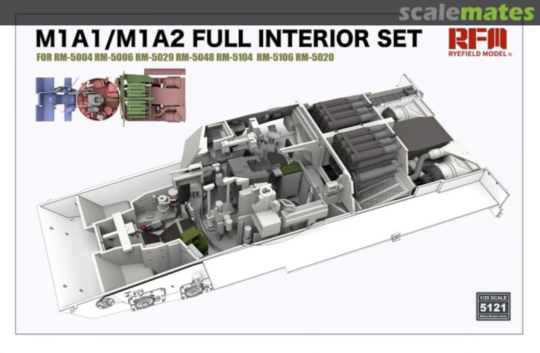 Boxart M1A1/M1A2 Full Interior Set RM-5121 Rye Field Model