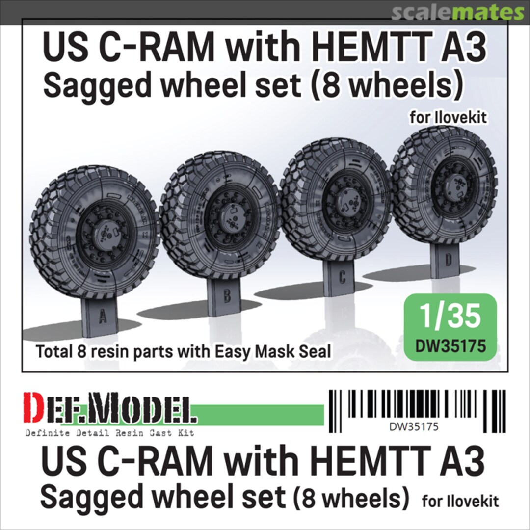 Boxart US C-RAM with HEMTT A3 Sagged wheel set -  (8 wheels) DW35175 Def.Model