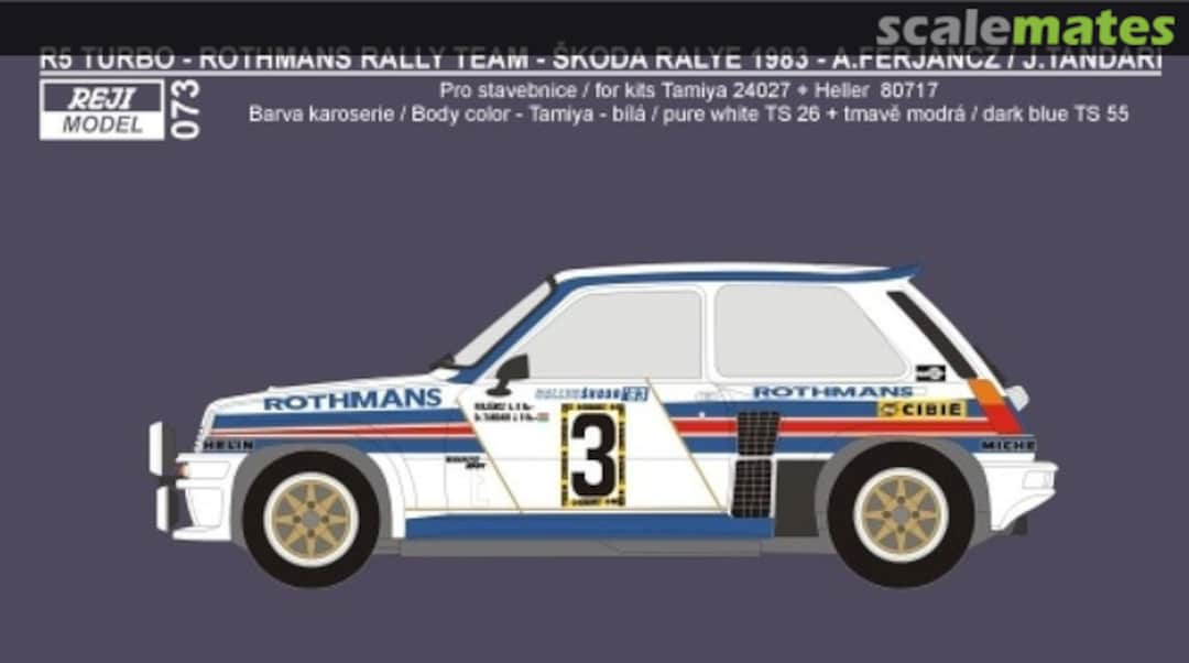 Boxart Renault R5 Turbo Rothmans 073 REJI Model