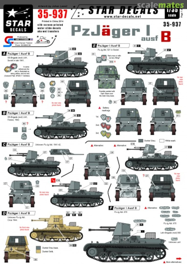 Boxart PzJäger I ausf B 35-937 Star Decals