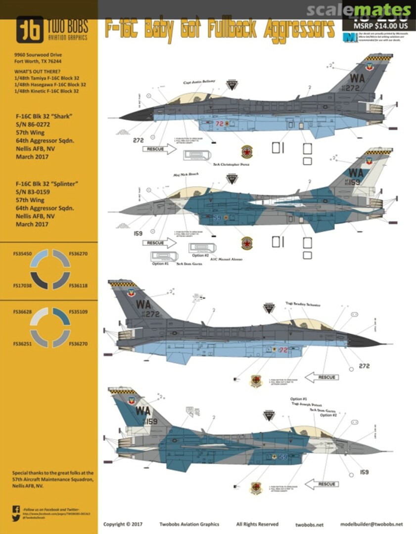 Boxart F-16C Baby Got Fullback Aggressors 48-256 TwoBobs Aviation Graphics