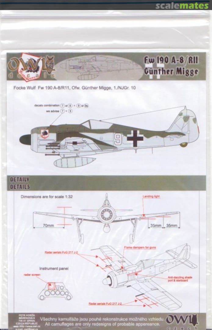 Boxart Focke Wulf Fw190 A-8/R11 S32002 OWL