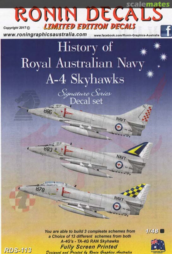 Boxart History of Royal Australian Navy A-4 Skyhawks RDS-113 Ronin Decals