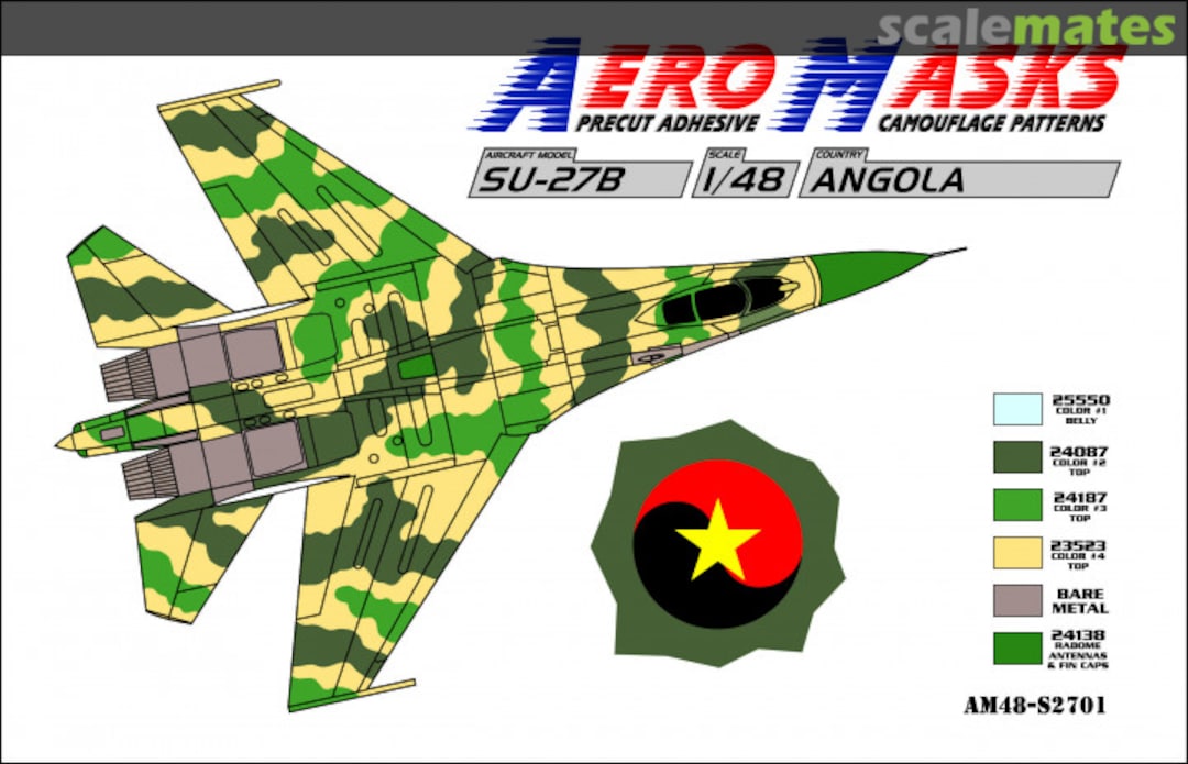 Boxart Su-27B Angola AM48-S2701 AeroMasks