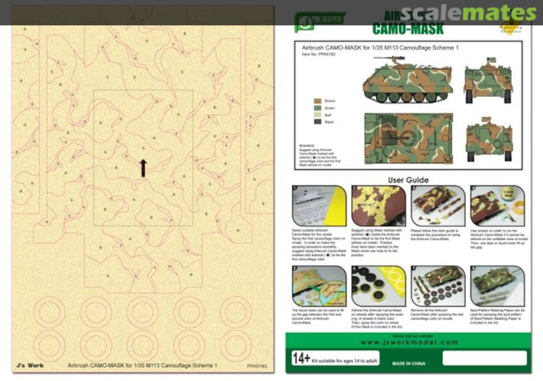 Boxart Airbrush CAMO-Mask M113 Scheme 1 PPA5193 J's Work