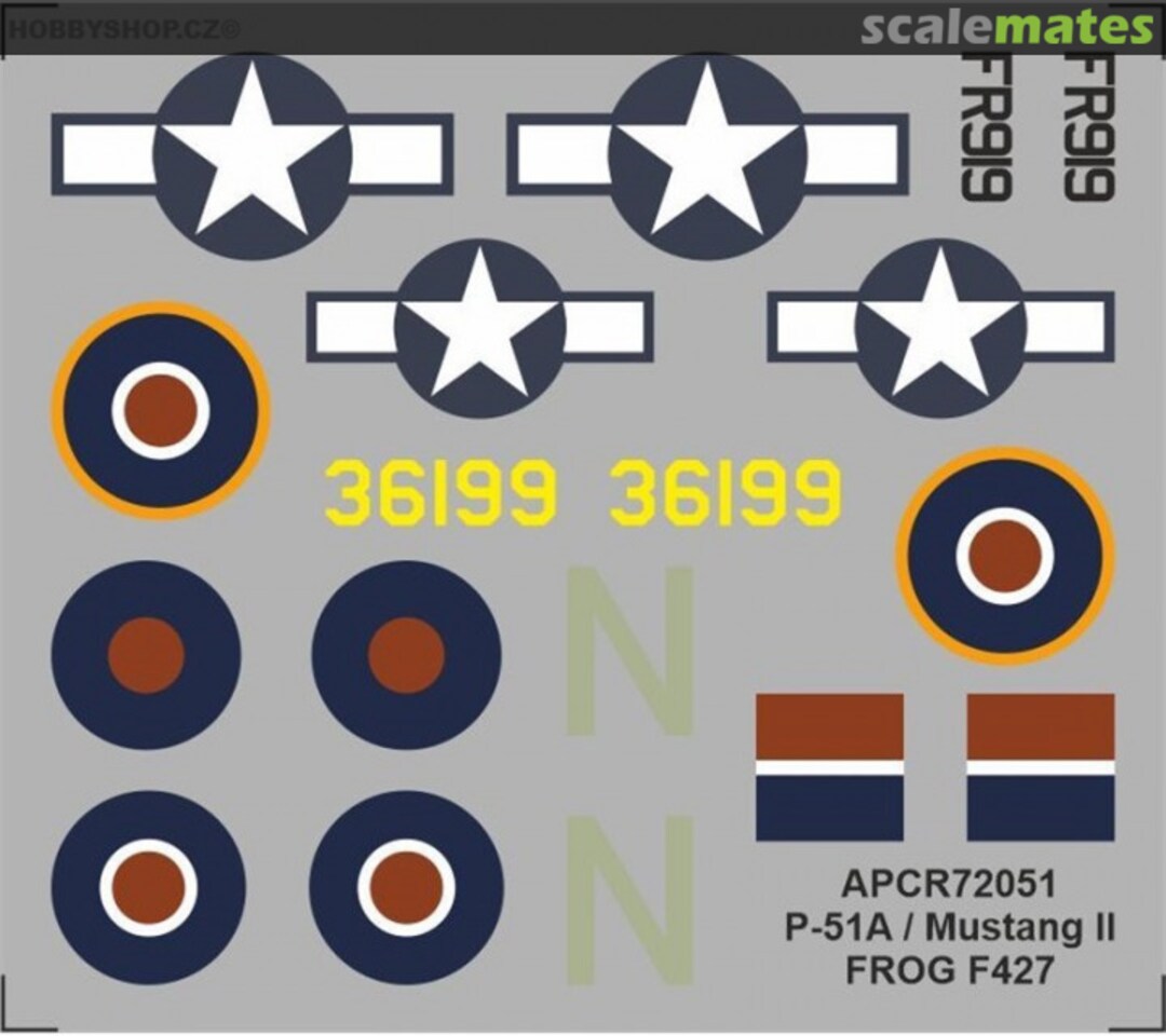 Contents P-51A / Mustang II Frog F247 APCR72051 APC Decals