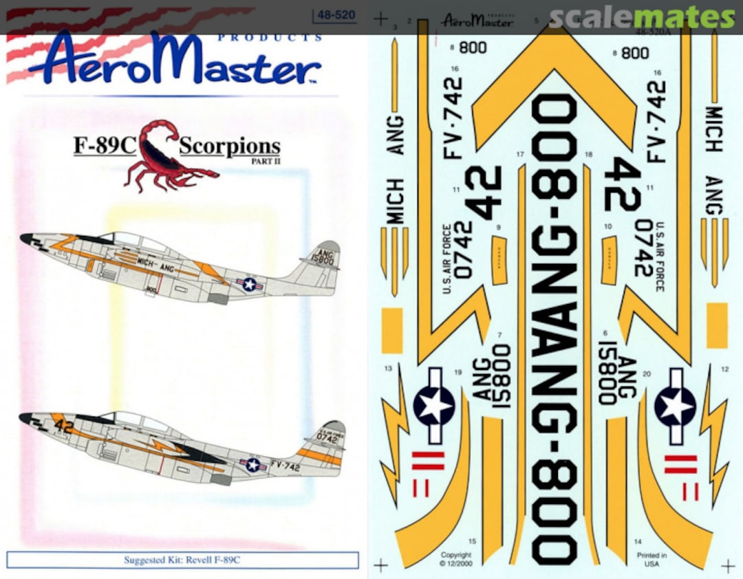 Boxart F-89C Scorpions Part II 48-520 AeroMaster