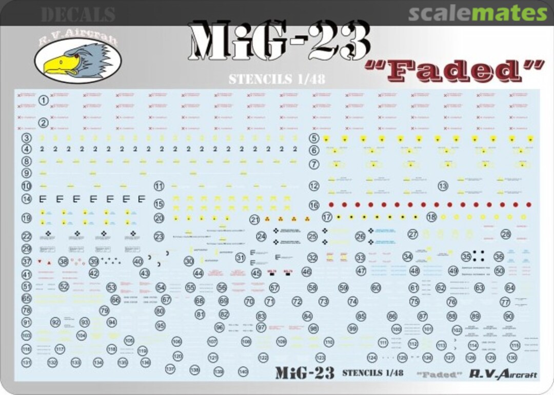 Boxart MiG-23 Stencils RVD 48013 R.V.Aircraft