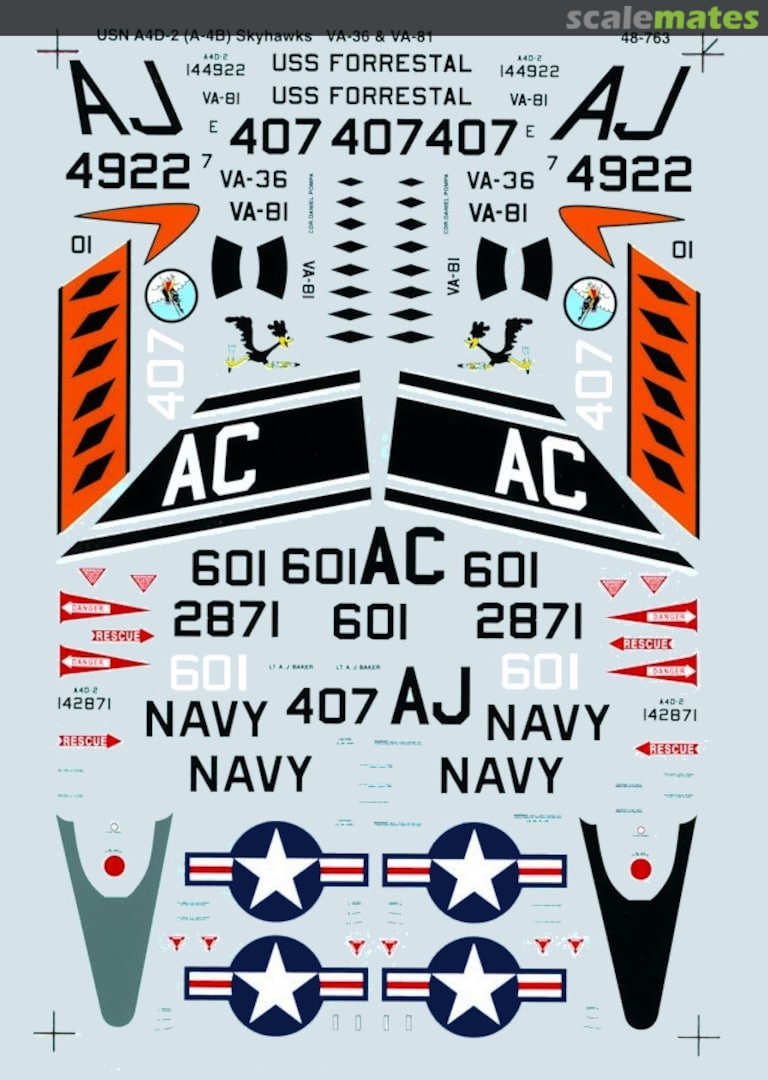 Boxart USN A4D-2 (A-4B) Skyhawks 48-0763 SuperScale International