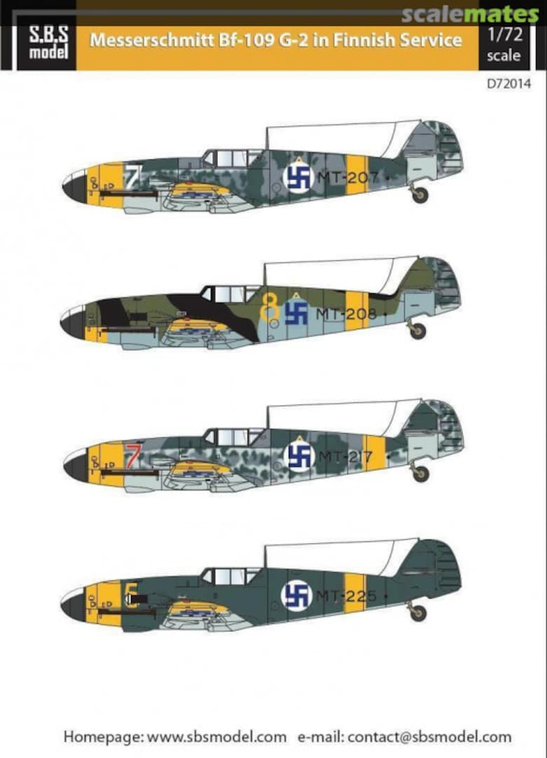 Boxart Messerschmitt Bf-109G-2 in Finnish service D72014 SBS Model