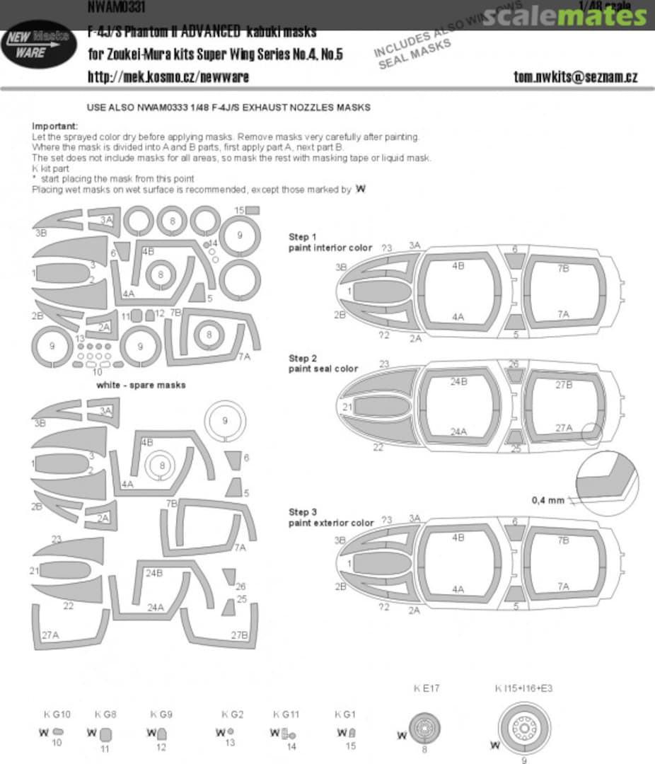 Boxart F-4 J/S Phantom II ADVANCED kabuki masks NWAM0331 New Ware