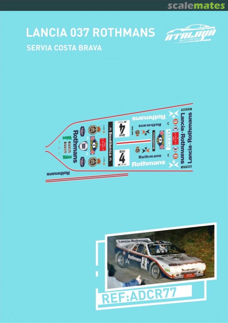 Boxart Lancia 037 Rally [2M 3343 P] "Rothmans" ADCR77 Atalaya Slot Decals