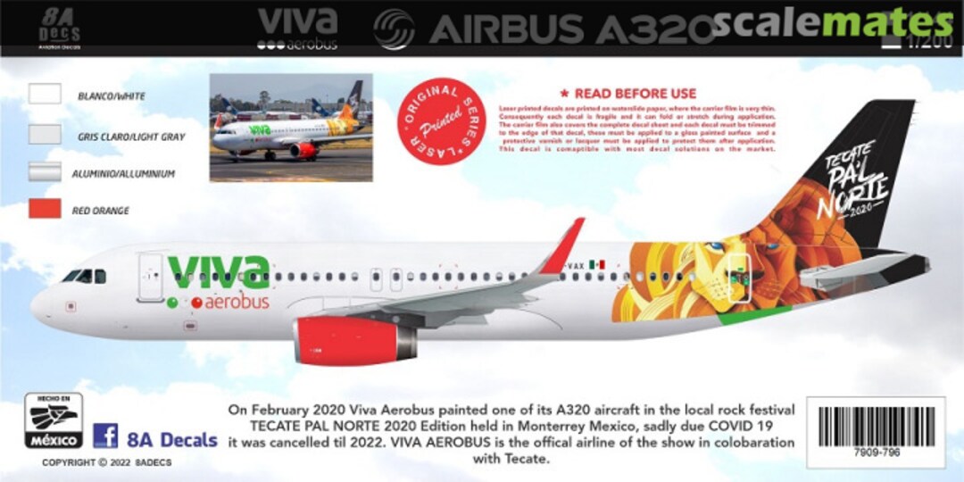 Boxart Airbus A320 7909-796 8aDecs